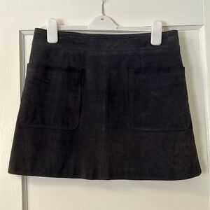 Bagatelle 100% suede blue grey mini skirt